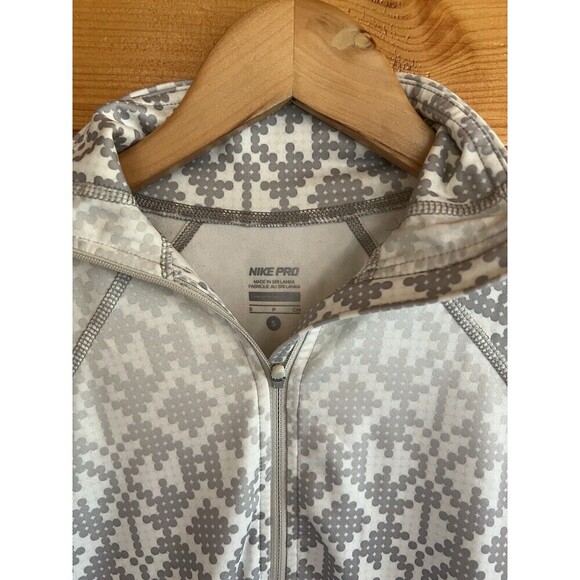 Nike Pro Women's S 1/2 Zip Geometric Print Long Sleeve Athletic Pullover Jacket - Picture 2 of 5